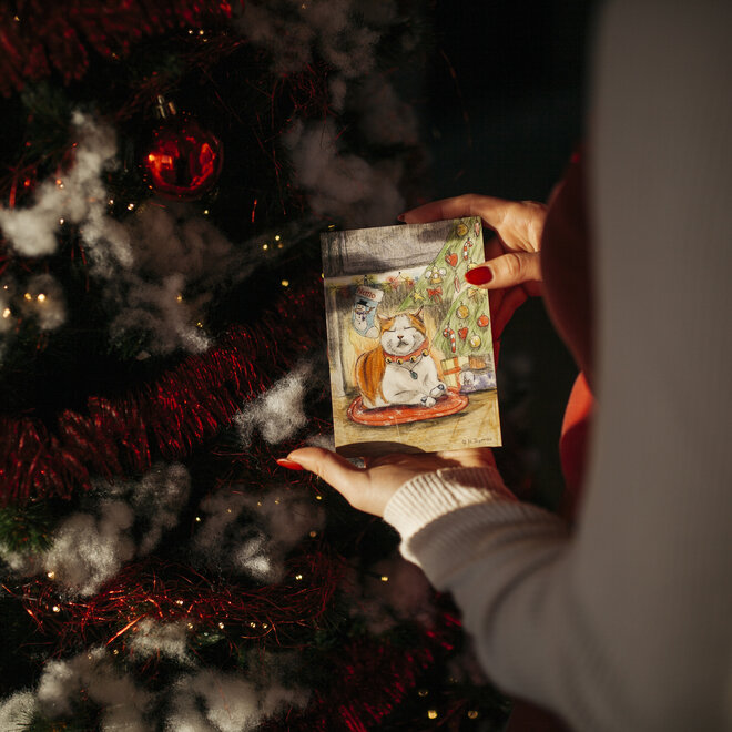 Kerstkaarten Nemo - 10 stuks met kerstboom + 2 gratis