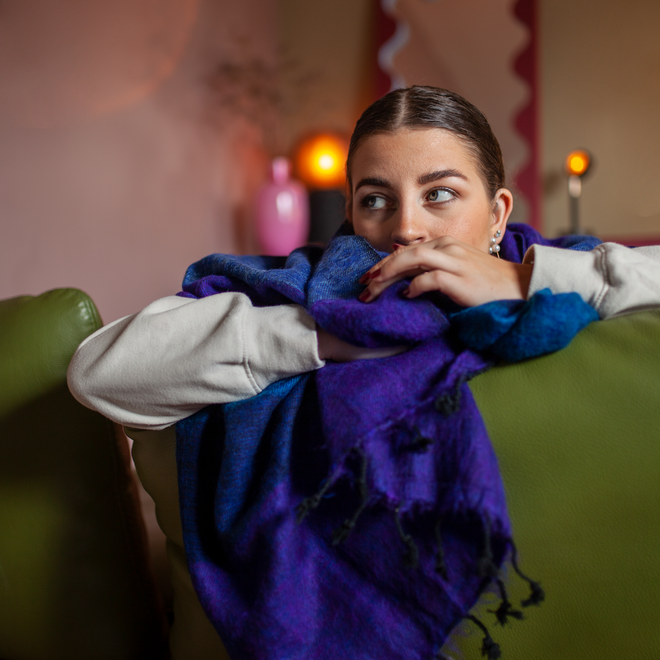 Dekens Gestreept Blauw Paars