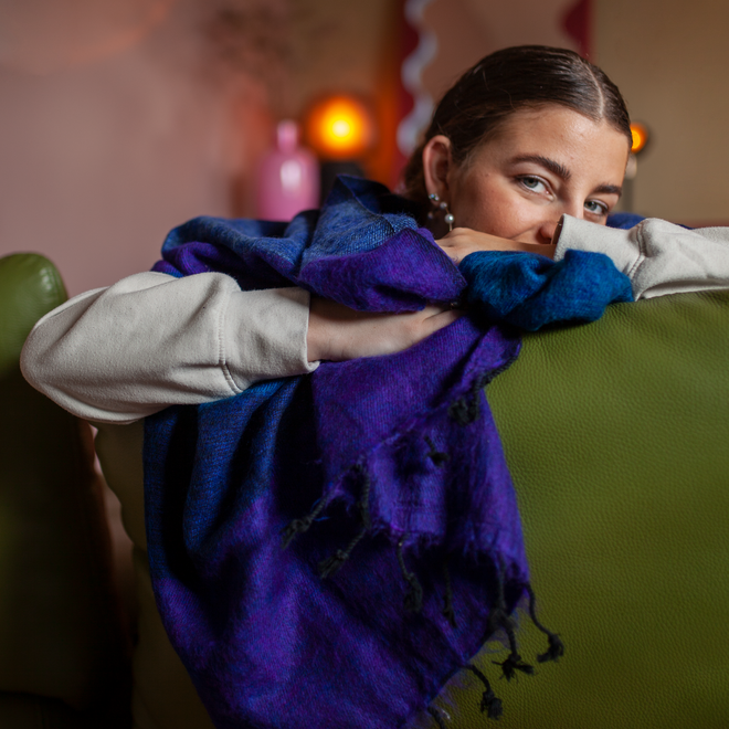 Dekens Gestreept Blauw Paars