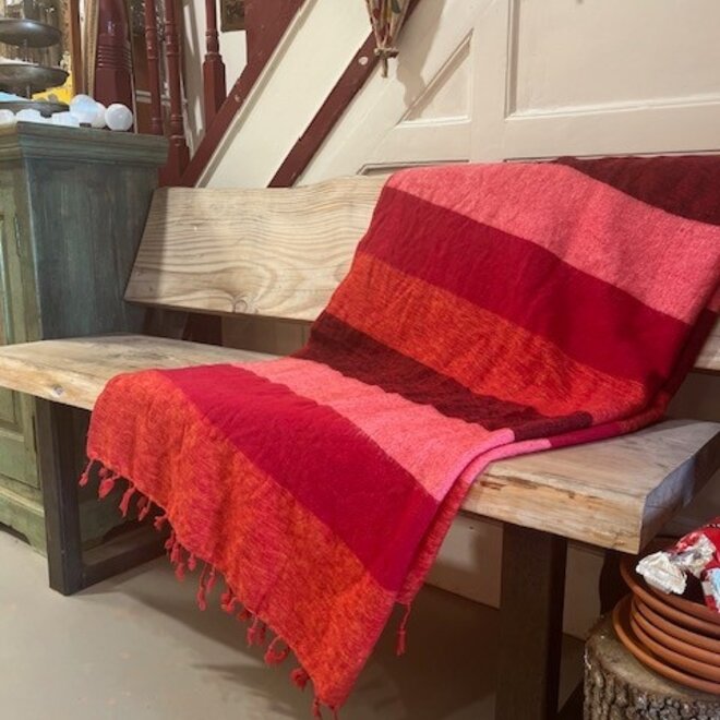 Dekens Gestreept Oranje, Rood, Roze, Zwart