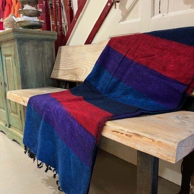 Dekens Blauw Paars Rood Gestreept