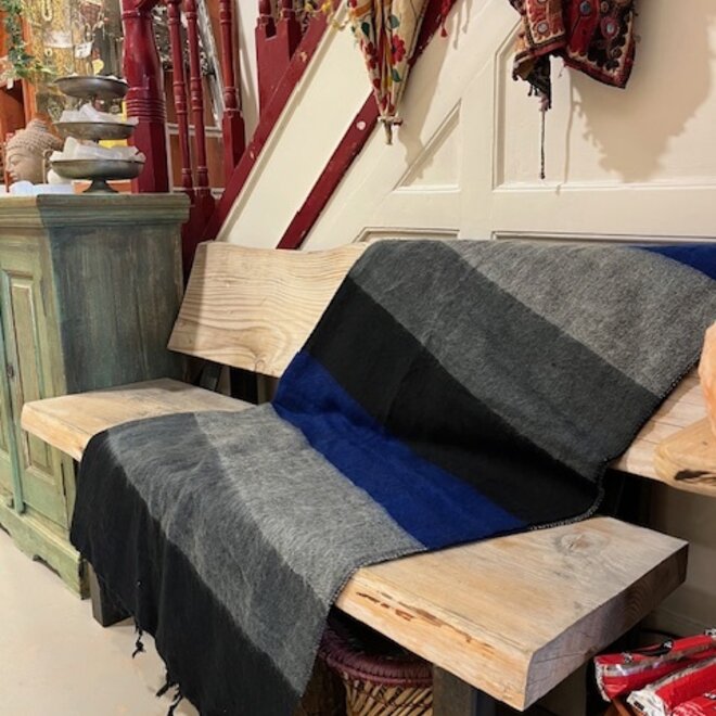 Dekens Gestreept Antraciet Blauw