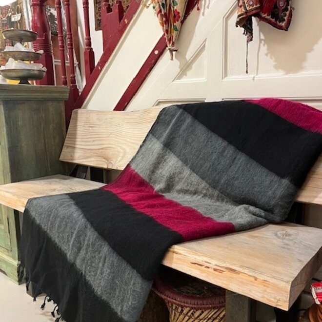 Dekens Zwart/Roze/grijs gestreept