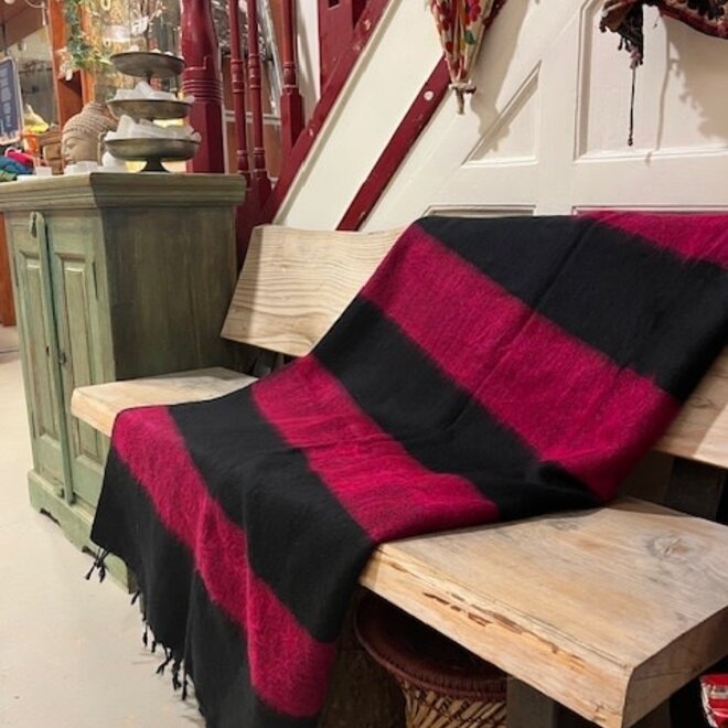 Dekens gestreept zwart cyclaam