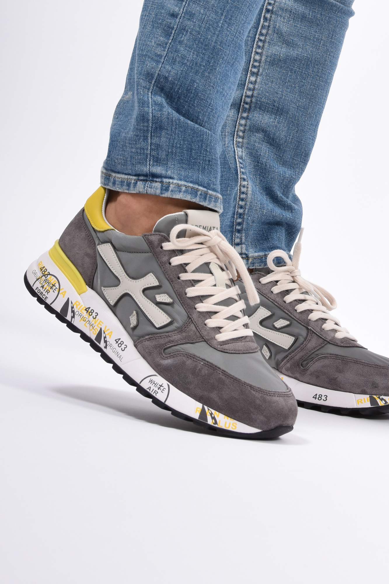 Sneakers Premiata cuir gris - MICK 3751 - Garrice