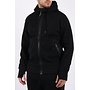 CP COMPANY SS21 Sweatshirt hooded open Goggle - Diagonal raised fleece - Black