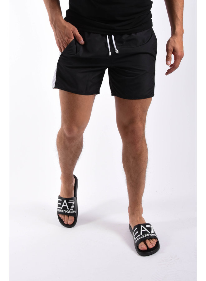 EA7 SS21 Swim shorts - sea world bw tape - Black