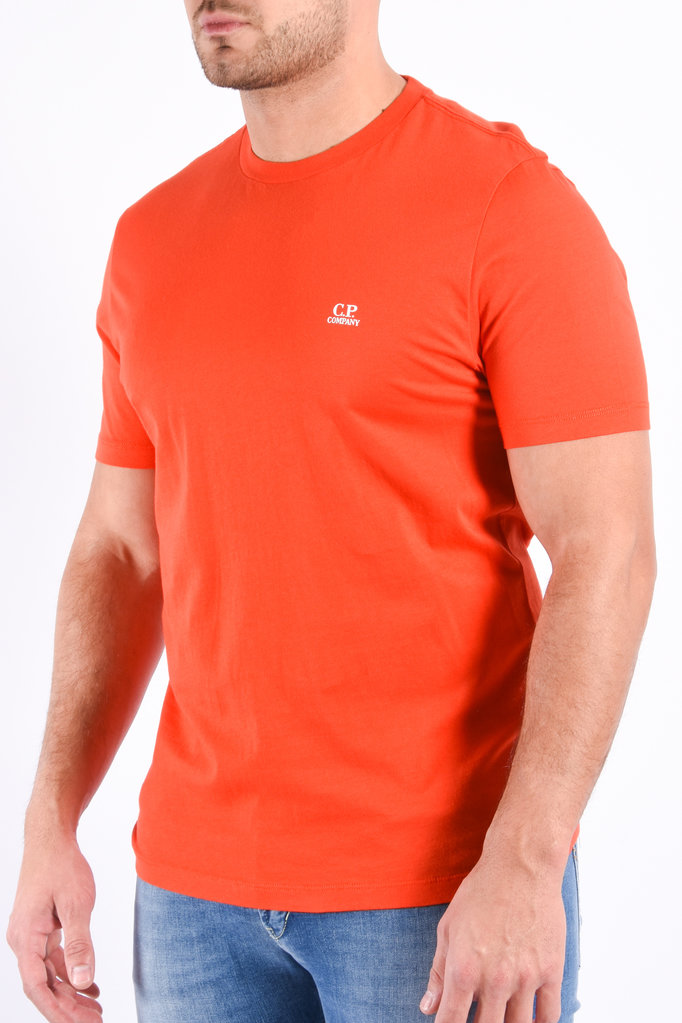 C.P. COMPANY C.P. Company SS22 - 30/1 Jersey Small Logo T-shirt - Fiery Red