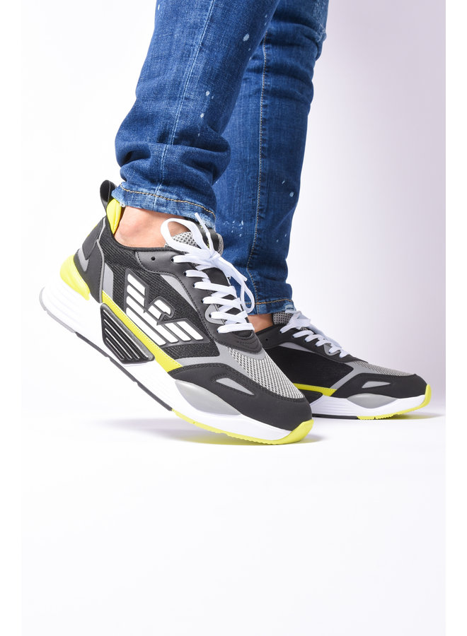 EA7 SS22 - Sneaker X8X070 - Black/Silver/Shark/Yellow