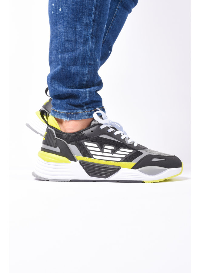 EA7 SS22 - Sneaker X8X070 - Black/Silver/Shark/Yellow