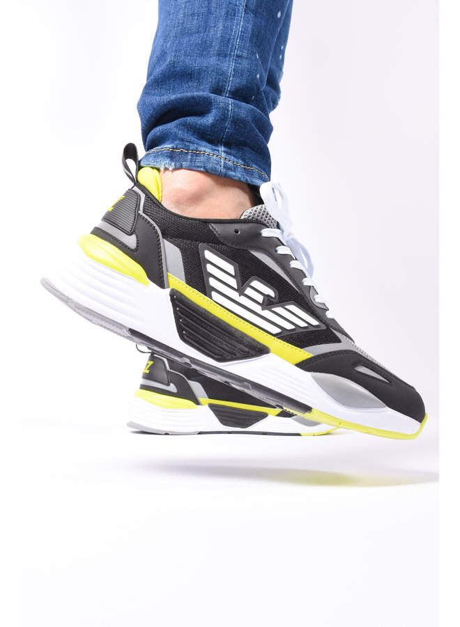 EA7 SS22 - Sneaker X8X070 - Black/Silver/Shark/Yellow