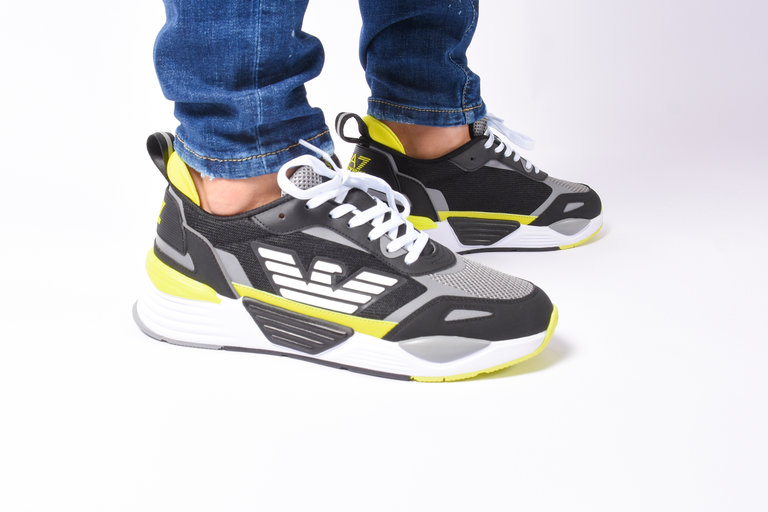 EA7 EA7 SS22 - Sneaker X8X070 - Black/Silver/Shark/Yellow