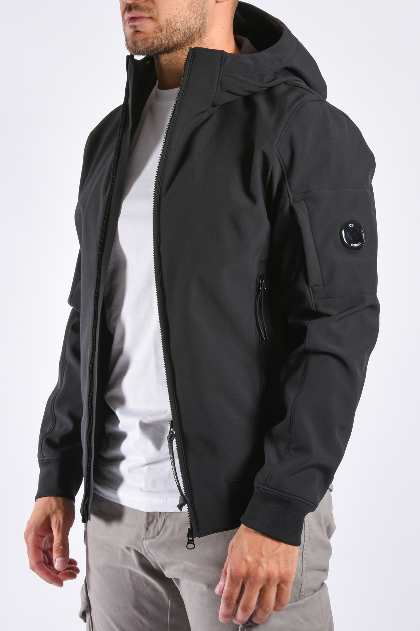Percentage Behandeling idee CP Company FW22 - Soft shell-r hood Jacket - Black - Strictly for Men