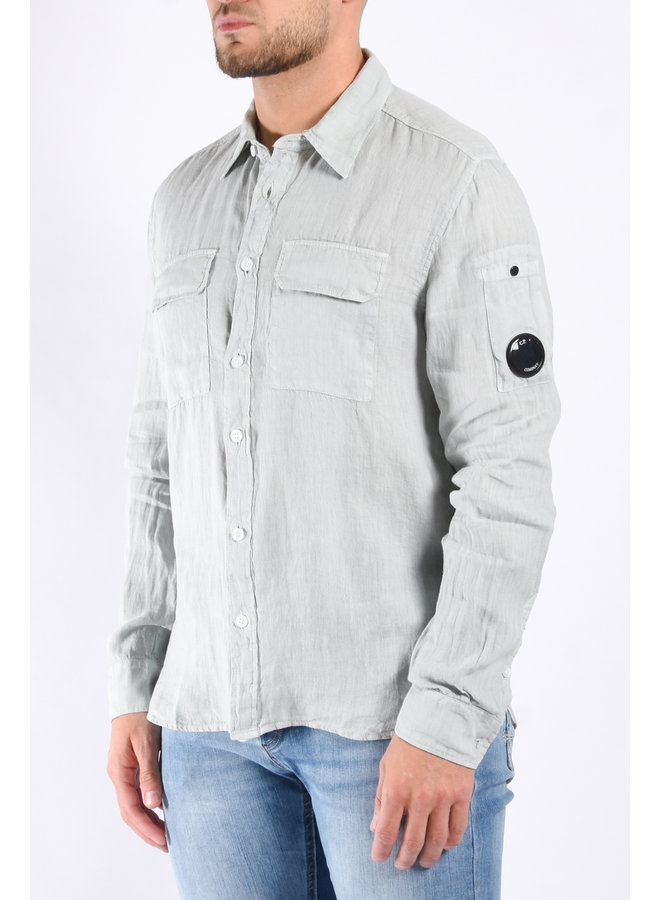 CP Company SS23 - Shirt Long Sleeve Linen - Harbor Mist