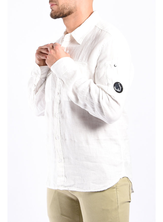 CP Company SS23 - Shirt Long Sleeve Linen - Gauze White