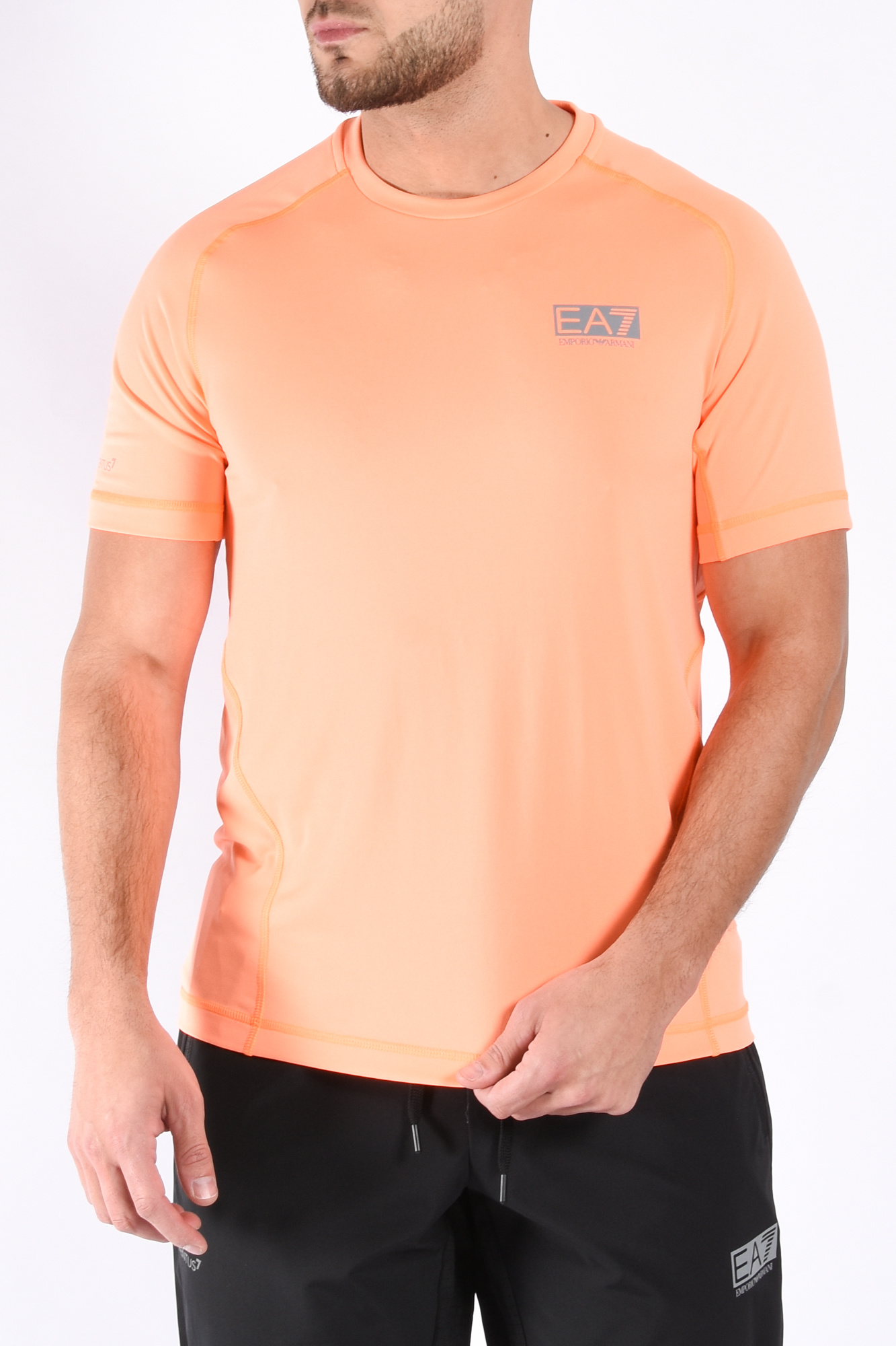 EA7 SS23 T Shirt 3RPT16 Orange Fluo Strictly for Men