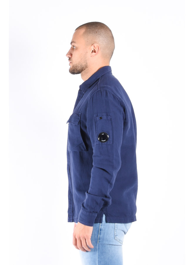 CP Company SS23 - Shirt Broken Linen/Cotton  - Medieval Blue