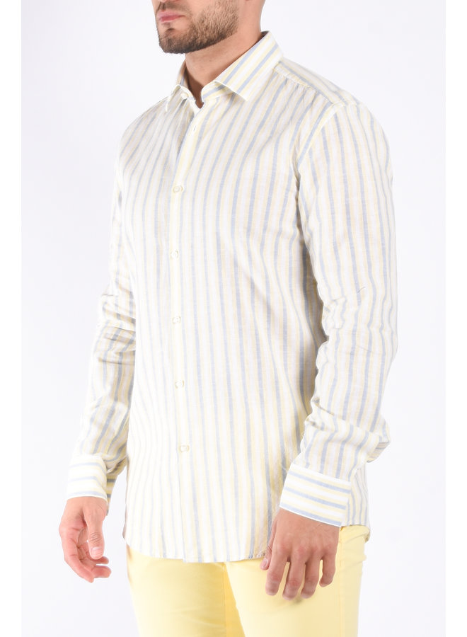 Hugo Boss SR23 - Kenno Shirt Striped - White / Blue / Yellow