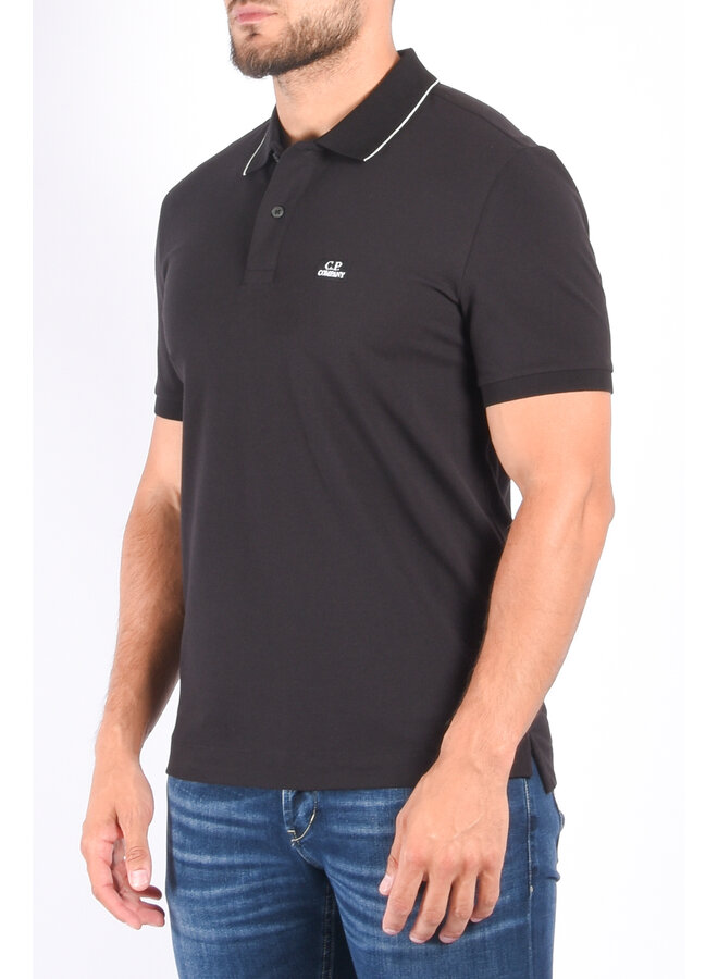 CP Company - Stretch Piquet Slim Striped Polo - Black