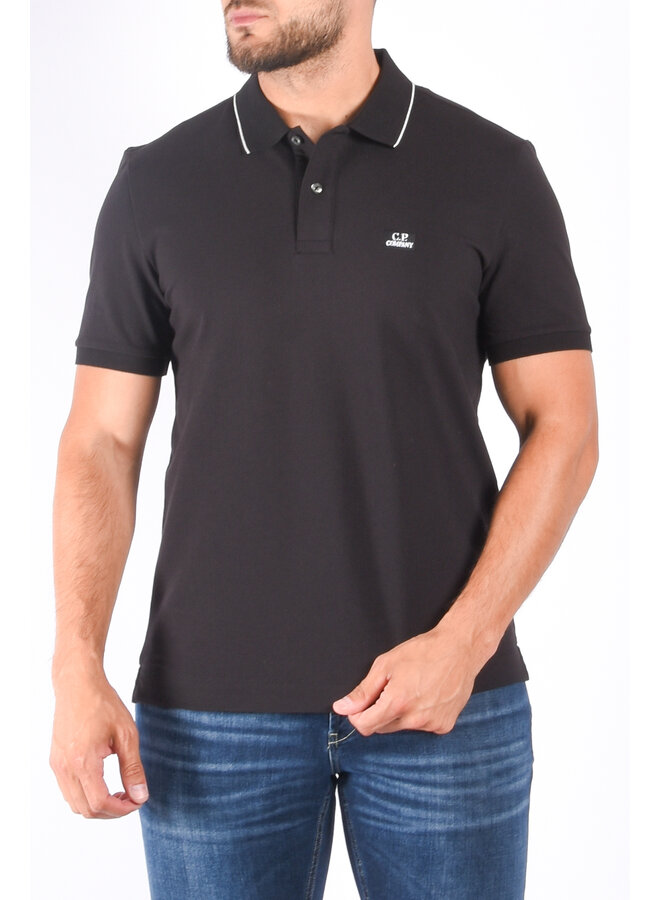 CP Company - Stretch Piquet Slim Striped Polo - Black