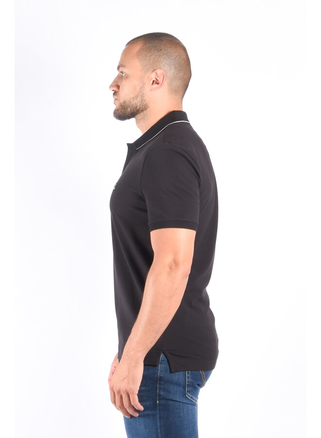 CP Company - Stretch Piquet Slim Striped Polo - Black