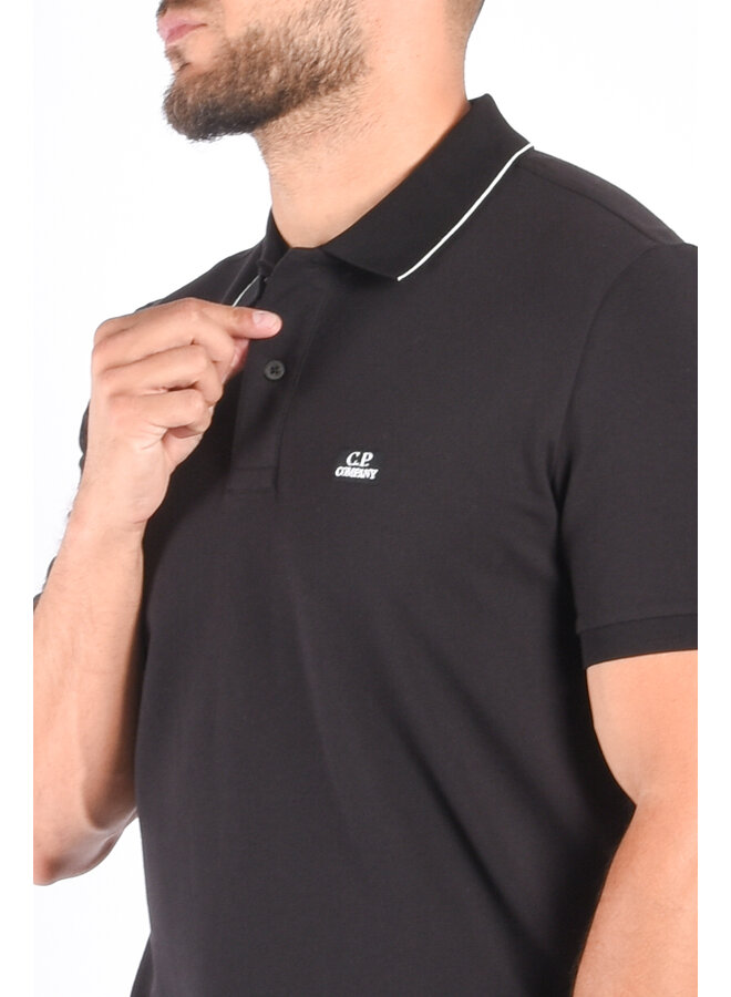 CP Company - Stretch Piquet Slim Striped Polo - Black