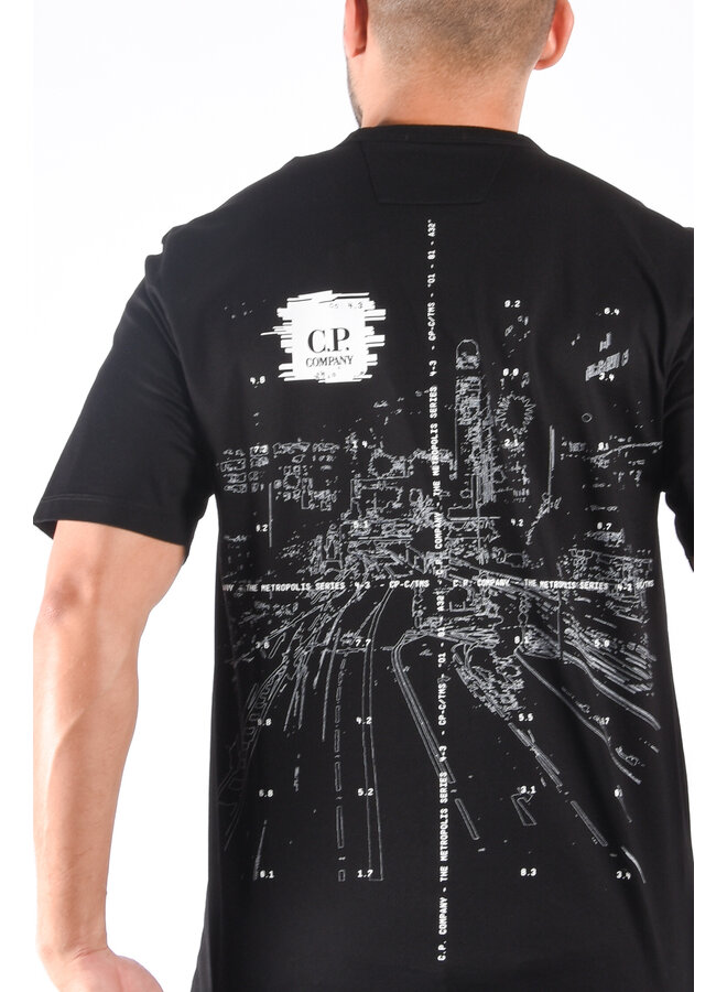CP Company FW23 - T-Shirt Mercerized Urban Print - Black
