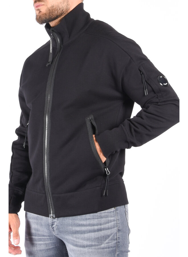 CP Company FW23 - Diagonal Raised Fleece Zipped Sweatshirt - Black