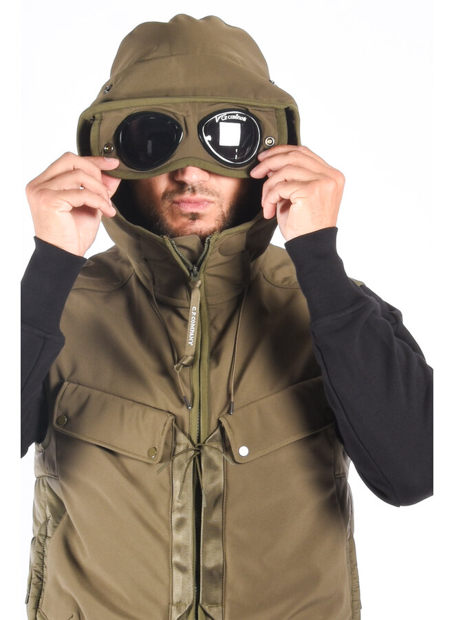 CP Company FW23 - Shell-R Mixed Goggle Vest- Ivy Green