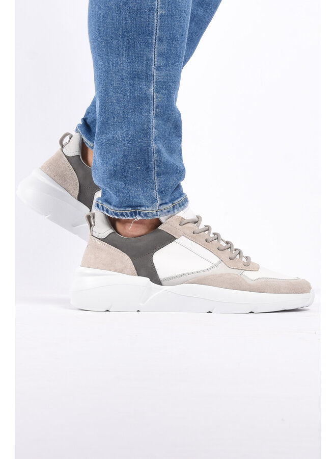 Nubikk - Roque Road Wave Sneaker - White Leather Grey