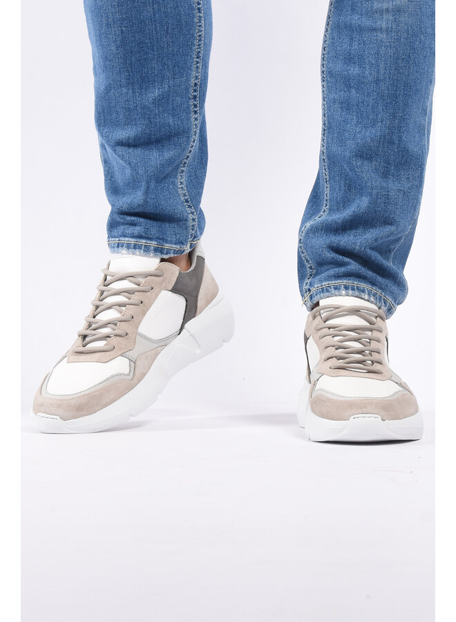 Nubikk - Roque Road Wave Sneaker - White Leather Grey