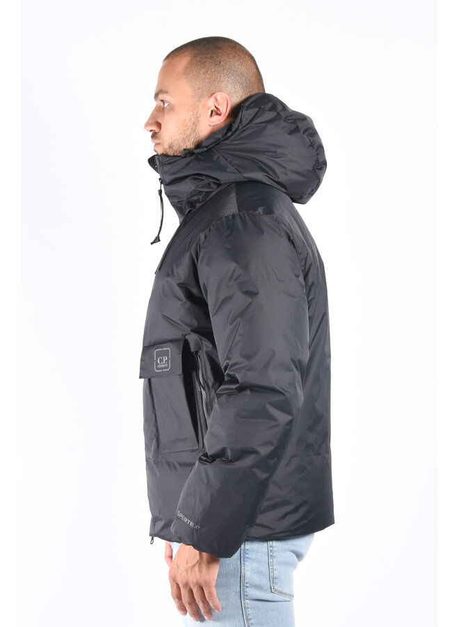 CP Company FW23 - Baffled Hooded Down Jacket - Black