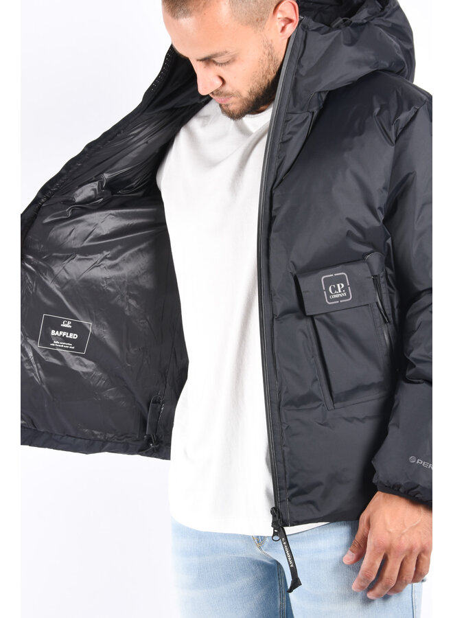 CP Company FW23 - Baffled Hooded Down Jacket - Black