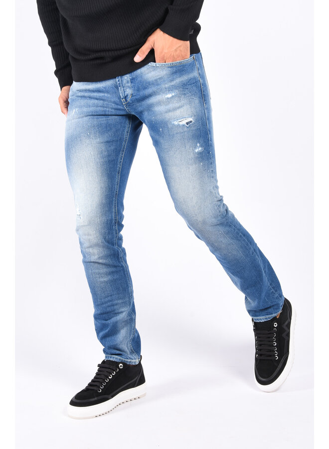 Dondup - George Skinny Fit Jeans DS0321U - Blue Washed / Destroyed