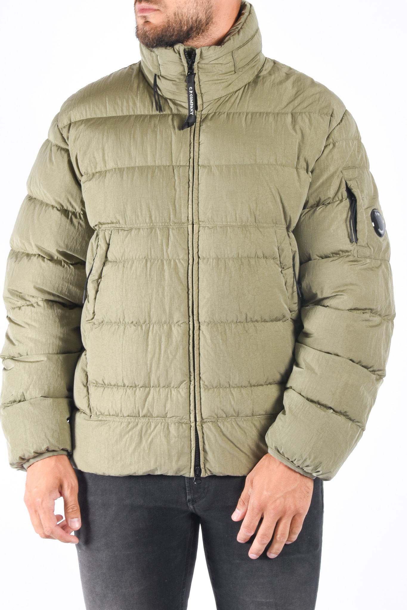 CP Company FW23 Eco Chrome-R Down Jacket Silver Sage