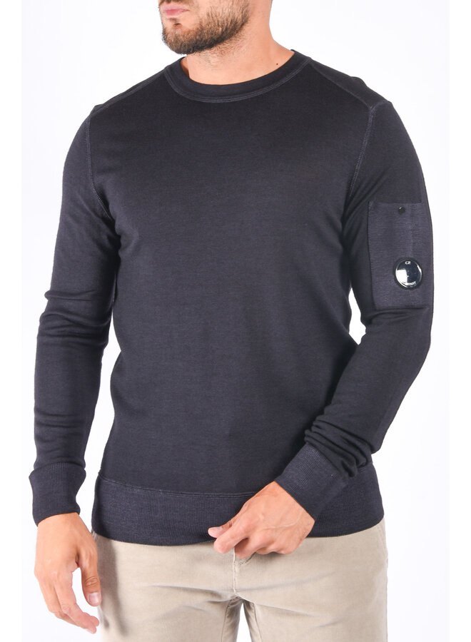 CP Company FW23 - Merino Wool Crew Neck - Total Eclipse