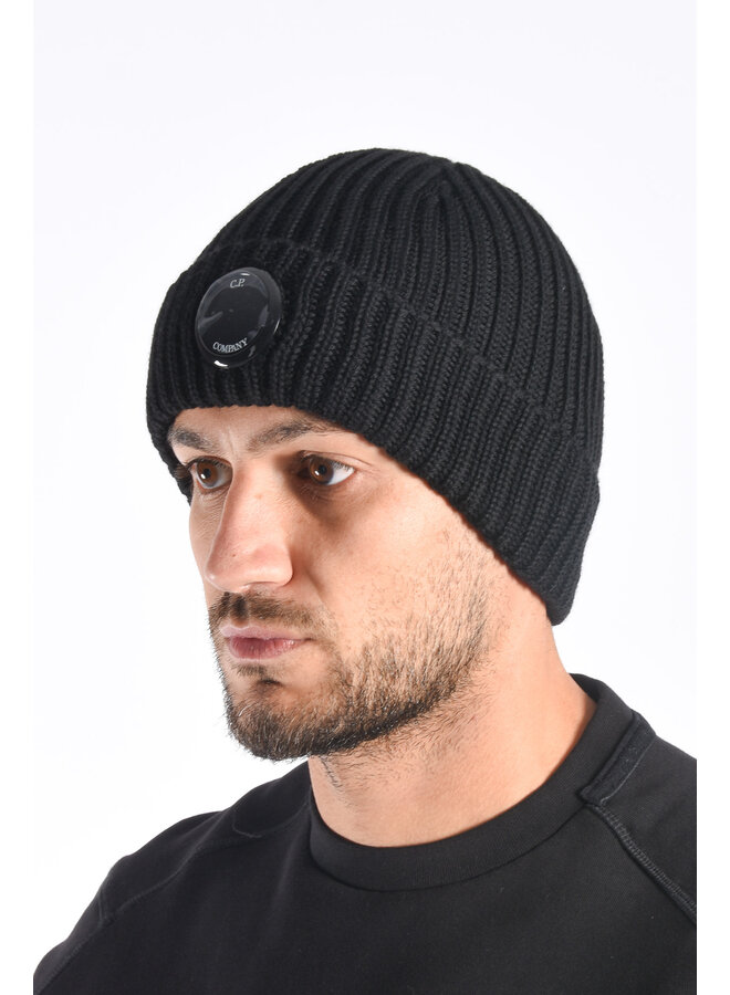 CP Company FW23 - Merinowool Lens Beanie - Black