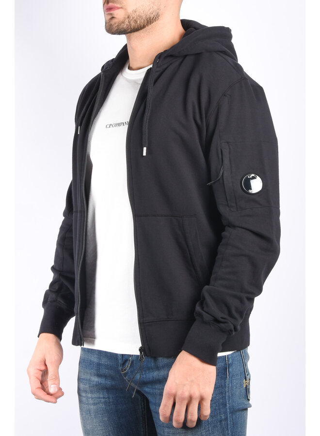 C.P. Company SS24 - Light Fleece Zipped Hoodie - Black