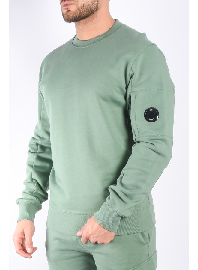 CP Company  SS24 - Diagonal Raised Fleece Lens Sweatshirt - Green Bay