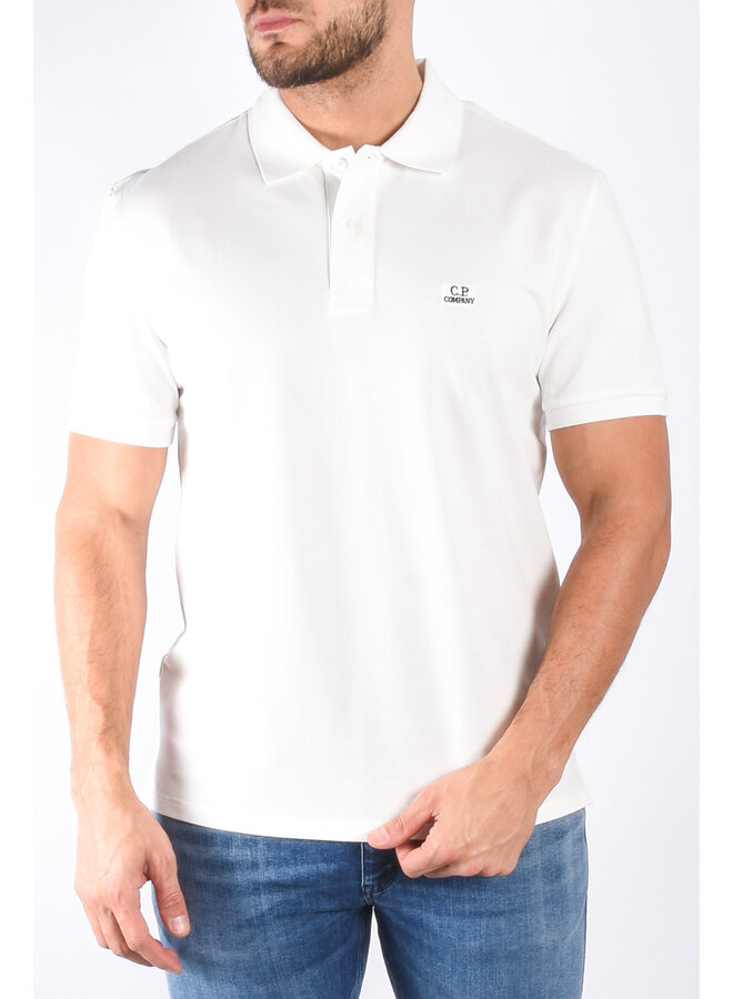 CP Company SS24 - Stretch Piquet Regular Polo - White