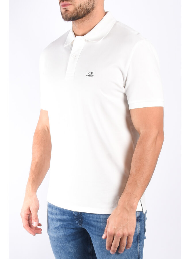 CP Company SS24 - Stretch Piquet Regular Polo - White