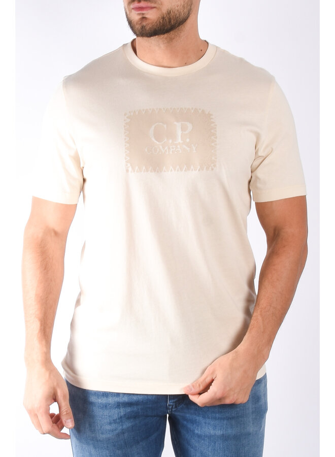 CP Company SS24 - 30/1 Label style logo T-shirt - Pistachio Shell