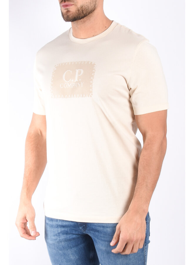 CP Company SS24 - 30/1 Label style logo T-shirt - Pistachio Shell