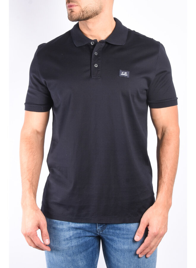 CP Company SS24 - 70/2 Mercerized Jersey Polo Shirt - Total Eclipse