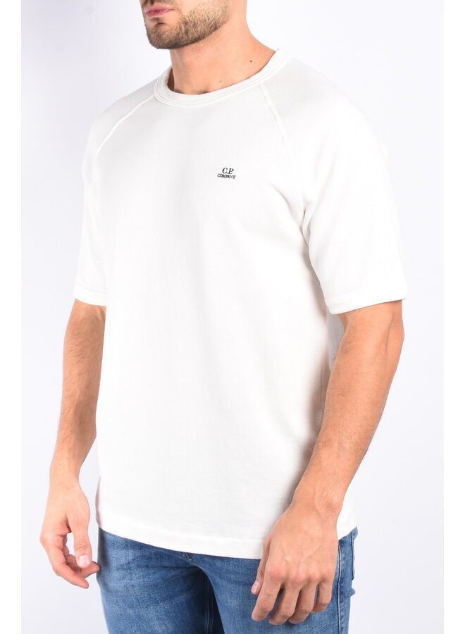 CP Company SS24 - 30/1 Sponge Sleeve Short Sleeve - Gauze White