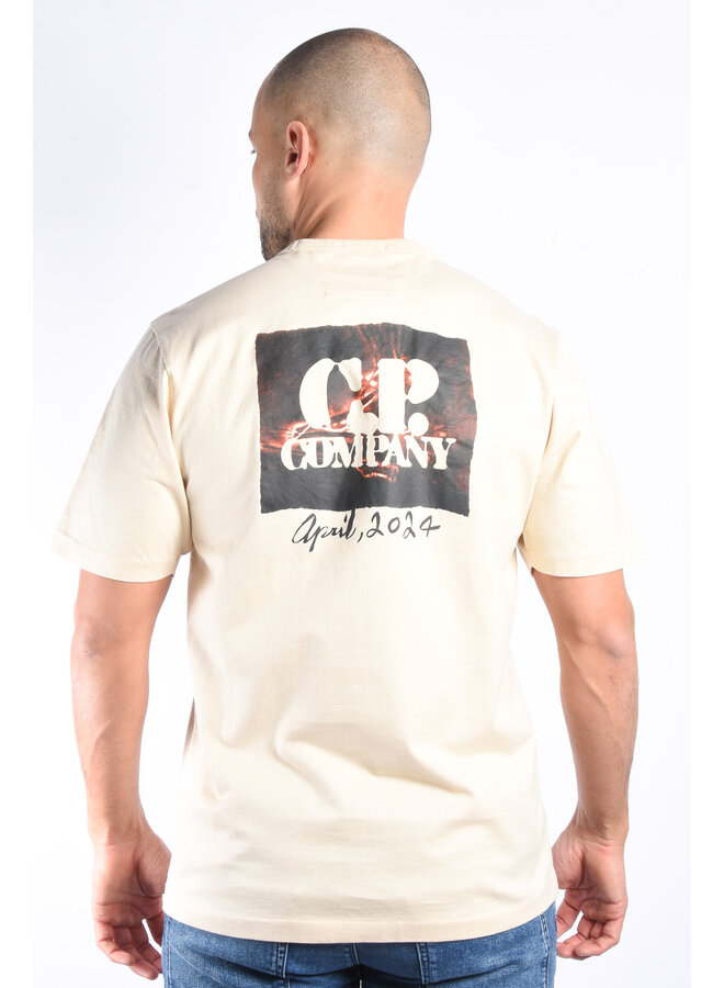 CP Company SS24 - T-Shirt 30/2 Twisted Graphic - Pistachio Shell