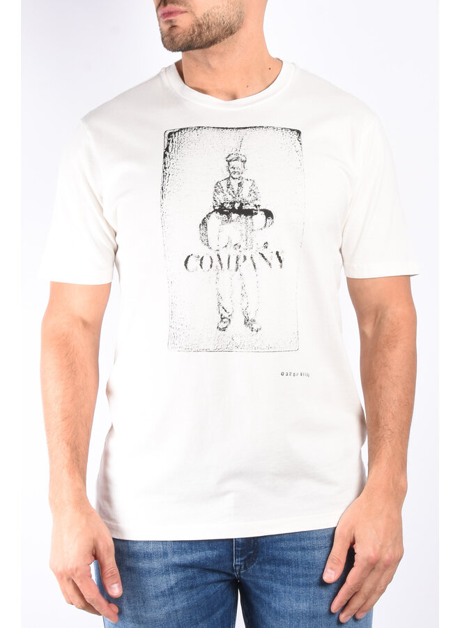 CP Company SS24 - 24/1  Artisanal Card T-Shirt - Gauze White