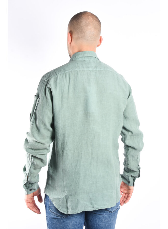 CP Company SS24 - Linen Pocket Shirt - Green Bay