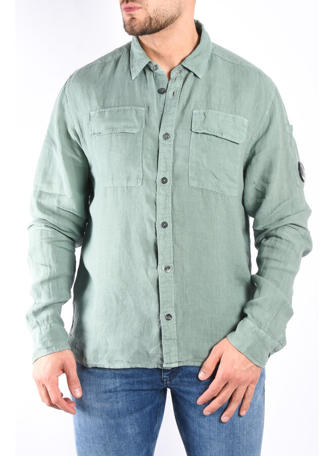 CP Company SS24 - Linen Pocket Shirt - Green Bay