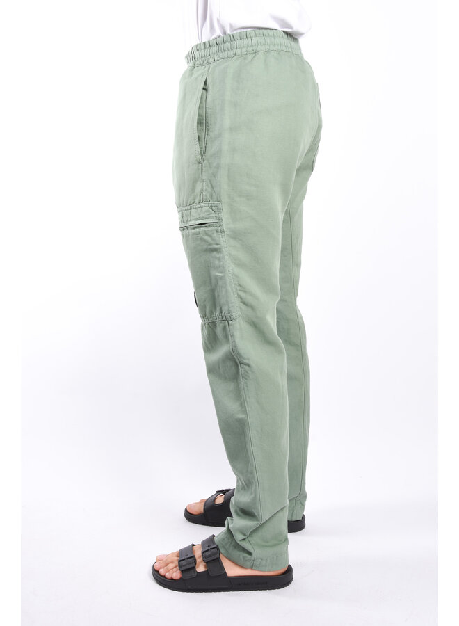 CP Company SS24 - Cotton Linen Regular Pants - Green Bay